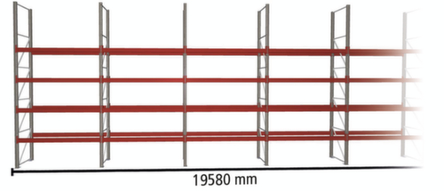 META Rayonnage à palettes MULTIPAL pour 70 palettes, largeur 19580 mm, 5 niveaux de stockage