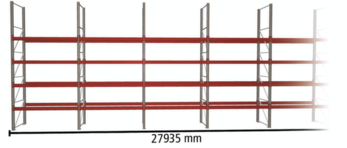 META Rayonnage à palettes MULTIPAL pour 100 palettes, largeur 27935 mm, 5 niveaux de stockage