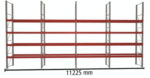 META Rayonnage à palettes MULTIPAL pour 60 palettes, largeur 11225 mm, 5 niveaux de stockage