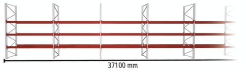 META Rayonnage à palettes MULTIPAL pour 160 palettes, largeur 37100 mm, 4 niveaux de stockage