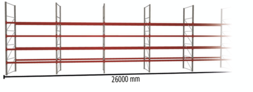 META Rayonnage à palettes MULTIPAL pour 140 palettes, largeur 26000 mm, 5 niveaux de stockage
