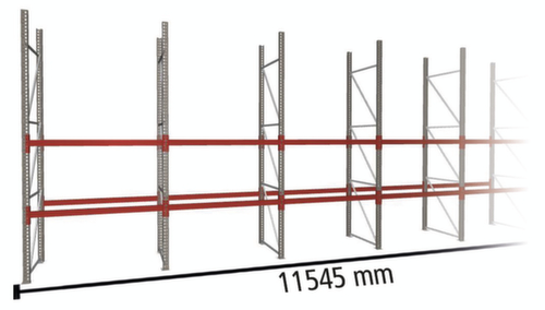 META Rayonnage à palettes MULTIPAL pour 54 palettes, largeur 11545 mm, 3 niveaux de stockage