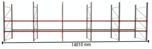 META Rayonnage à palettes MULTIPAL pour 45 palettes, largeur 14010 mm, 3 niveaux de stockage