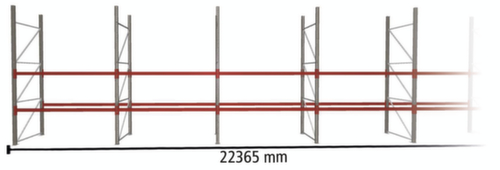 META Rayonnage à palettes MULTIPAL pour 72 palettes, largeur 22365 mm, 3 niveaux de stockage