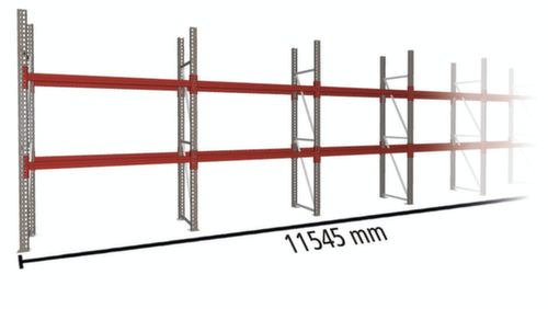 META Rayonnage à palettes MULTIPAL pour 18 palettes, largeur 11545 mm, 3 niveaux de stockage