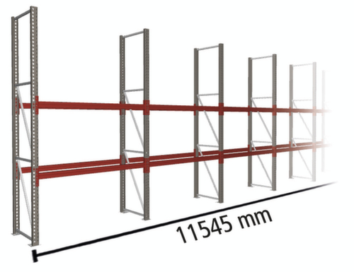 META Rayonnage à palettes MULTIPAL pour 18 palettes, largeur 11545 mm, 3 niveaux de stockage