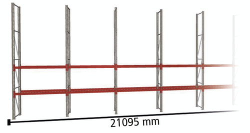 META Rayonnage à palettes MULTIPAL pour 44 palettes, largeur 21095 mm, 4 niveaux de stockage