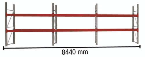 META Rayonnage à palettes MULTIPAL pour 18 palettes, largeur 8440 mm, 3 niveaux de stockage
