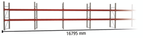 META Rayonnage à palettes MULTIPAL pour 36 palettes, largeur 16795 mm, 3 niveaux de stockage