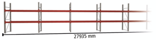 META Rayonnage à palettes MULTIPAL pour 60 palettes, largeur 27935 mm, 3 niveaux de stockage
