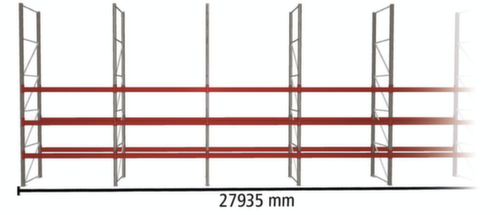 META Rayonnage à palettes MULTIPAL pour 80 palettes, largeur 27935 mm, 4 niveaux de stockage