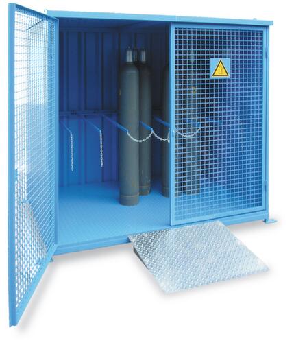 Cabine pour bouteilles de gaz avec portes battantes grillagées