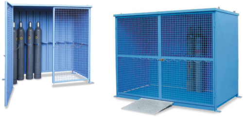 Cabine pour bouteilles de gaz avec portes battantes grillagées