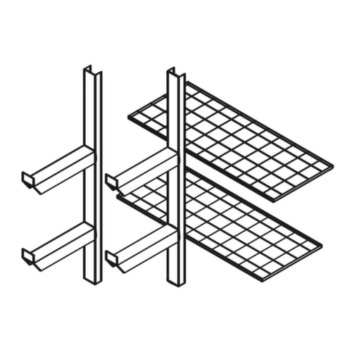 Rayonnage à caillebotis pour conteneur pour produits dangereux, largeur x profondeur 1200 x 800 mm