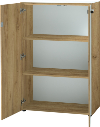 Armoire de classement GW-MONTERIA avec tablette supérieure avec support en verre de sécurité