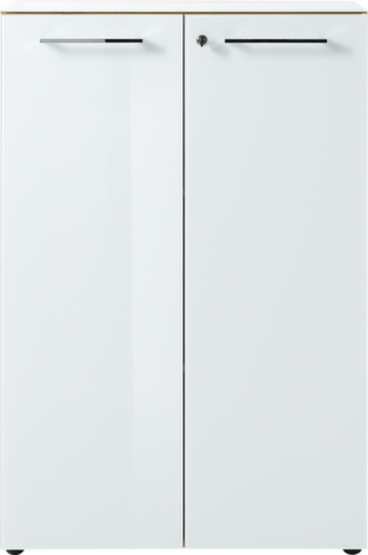 Armoire de classement GW-MONTERIA avec tablette supérieure avec support en verre de sécurité