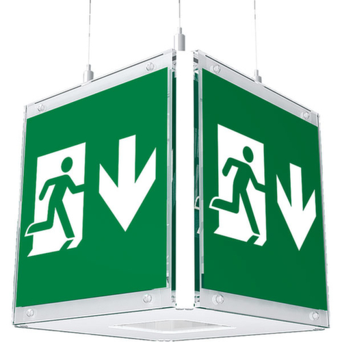 panneau cubique issues de secours B-Lite CUBE-LUX STANDARD, fixation Pour montage au plafond