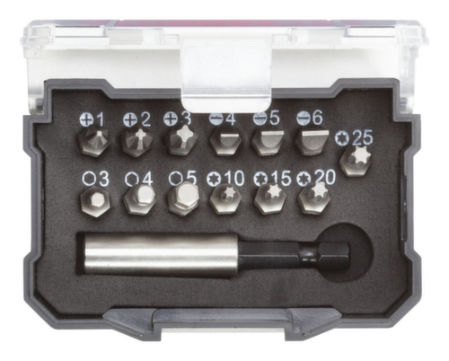 R33005014 Bit-Box 1/4 PH+SL+TX+6 pans+porte-embouts 14 pièces