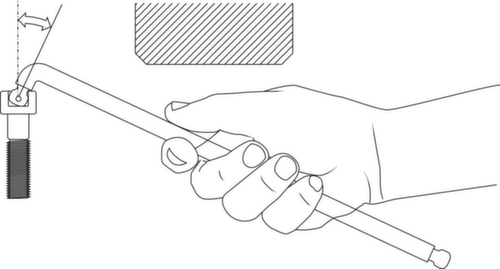 42 DKEL 10 Tournevis d'angle XL double tête sphérique femelle 6 pans 10 mm