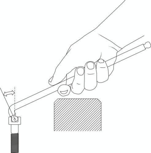 42 DKEL 10 Tournevis d'angle XL double tête sphérique femelle 6 pans 10 mm