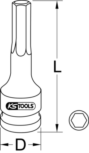 KS Tools 1/2" Power bit socket Torx