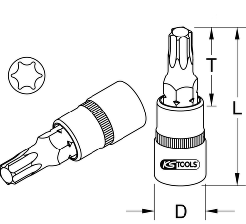KS Tools 1/2" bit socket Torx