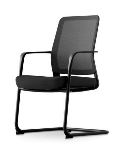 UDOBÄR Chaise cantilever avec dossier en filet, assise tissu (100 % polyester), noir