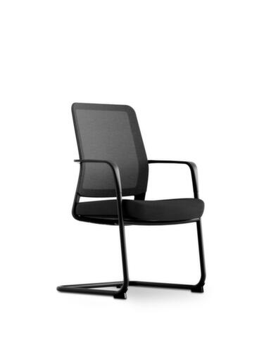 UDOBÄR Chaise cantilever avec dossier en filet, assise tissu (100 % polyester), noir