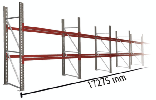 META Rayonnage à palettes MULTIPAL pour 54 palettes, largeur 17275 mm, 2 niveaux de stockage