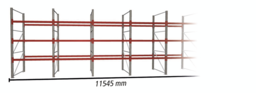 META Rayonnage à palettes MULTIPAL pour 48 palettes, largeur 11545 mm, 4 niveaux de stockage