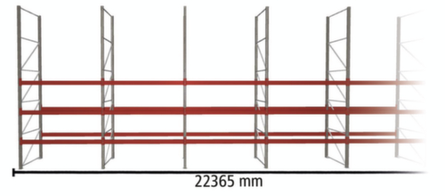 META Rayonnage à palettes MULTIPAL pour 96 palettes, largeur 22365 mm, 4 niveaux de stockage