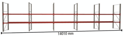 META Rayonnage à palettes MULTIPAL pour 30 palettes, largeur 14010 mm, 3 niveaux de stockage