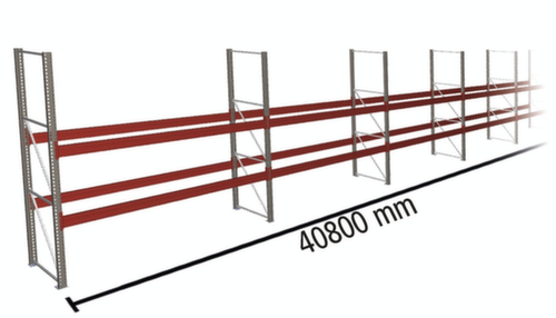 META Rayonnage à palettes MULTIPAL pour 132 palettes, largeur 40800 mm, 3 niveaux de stockage