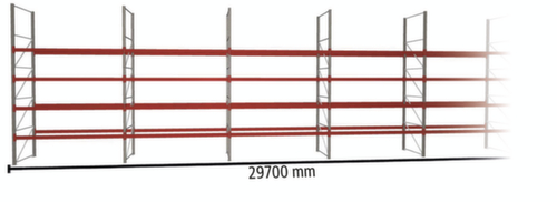 META Rayonnage à palettes MULTIPAL pour 160 palettes, largeur 29700 mm, 5 niveaux de stockage