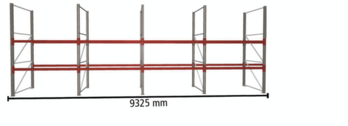 META Rayonnage à palettes MULTIPAL pour 16 palettes, largeur 9325 mm, 2 niveaux de stockage