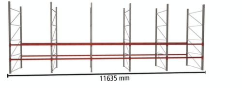 META Rayonnage à palettes MULTIPAL pour 30 palettes, largeur 11635 mm, 3 niveaux de stockage