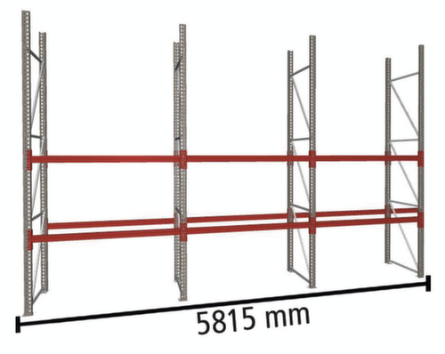 META Rayonnage à palettes MULTIPAL pour 27 palettes, largeur 5815 mm, 3 niveaux de stockage