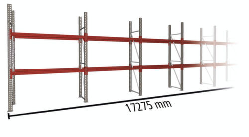 META Rayonnage à palettes MULTIPAL pour 27 palettes, largeur 17275 mm, 3 niveaux de stockage