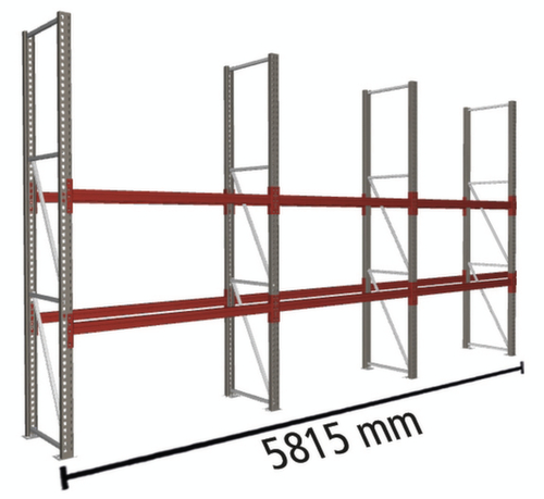 META Rayonnage à palettes MULTIPAL pour 9 palettes, largeur 5815 mm, 3 niveaux de stockage