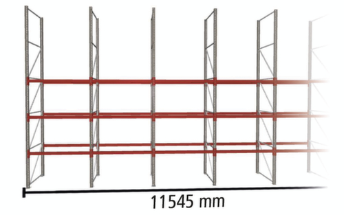META Rayonnage à palettes MULTIPAL pour 24 palettes, largeur 11545 mm, 4 niveaux de stockage