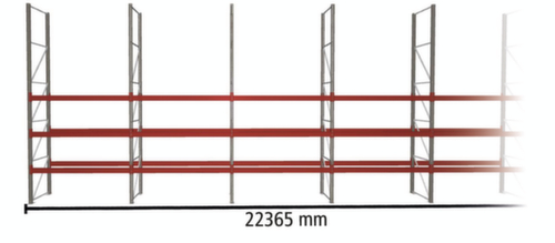 META Rayonnage à palettes MULTIPAL pour 64 palettes, largeur 22365 mm, 4 niveaux de stockage