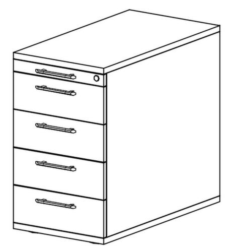 Caisson à poser Up and Down, 4 tiroir(s), chêne/chêne