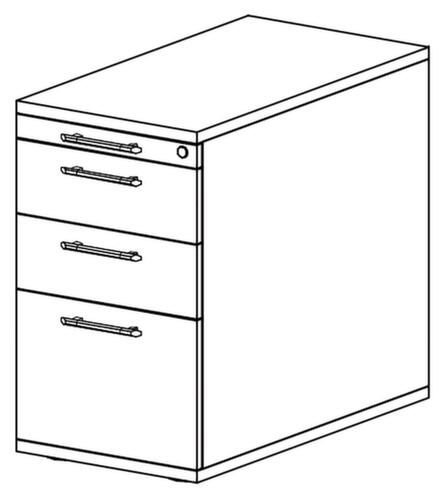 Caisson à poser Up and Down, 2 tiroir(s), blanc/blanc