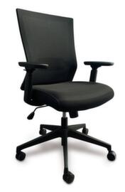 UDOBÄR Siège de bureau pivotant Iron avec mécanisme synchrone, dossier maille avec support, noir