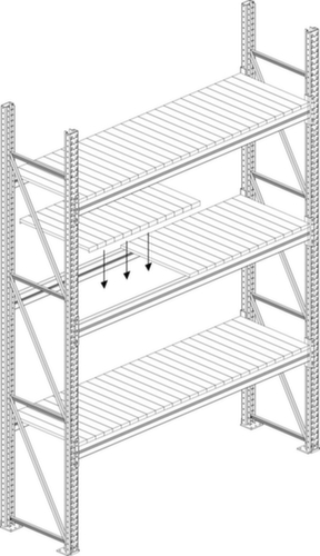 META Étagère MULTIPAL pour rack à palettes, largeur x profondeur 3600 x 800 mm  L