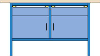 Thurmetall Établi, 2 tiroirs, 2 armoires  L