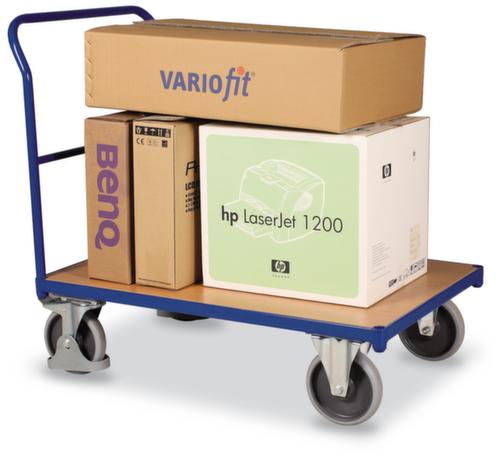 VARIOfit Chariot avec barre de poussée, force 400 kg, plateau longueur x largeur 910 x 500 mm  L