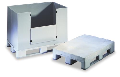 Walther Faltsysteme Bac repliable pour palettes particulièrement léger, capacité de gerbage 500 kg, 3 patins, longueur x largeur 1200 x 800 mm  L