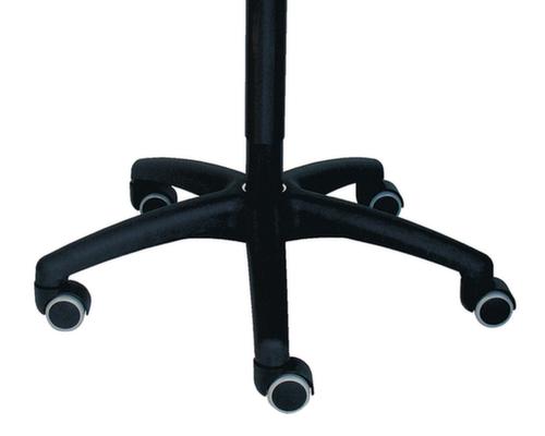 Tabouret pivotant, assise noir, roulettes  L