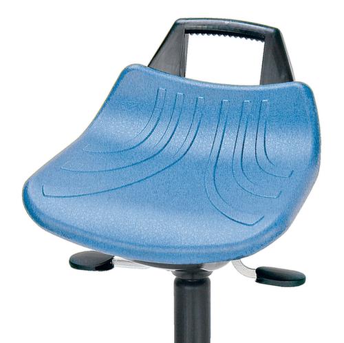 Tabouret pivotant, assise bleu, patins  L